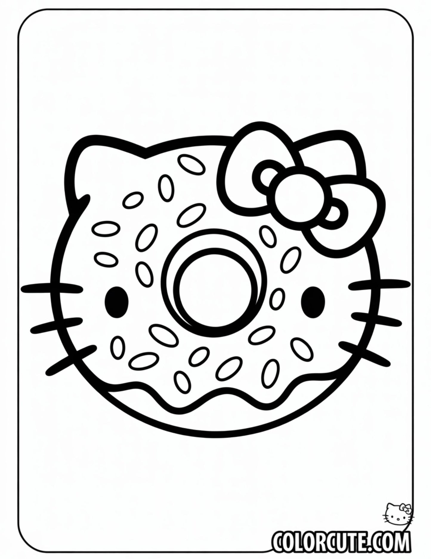 Hello Kitty Donut Coloring Pages Free Printable