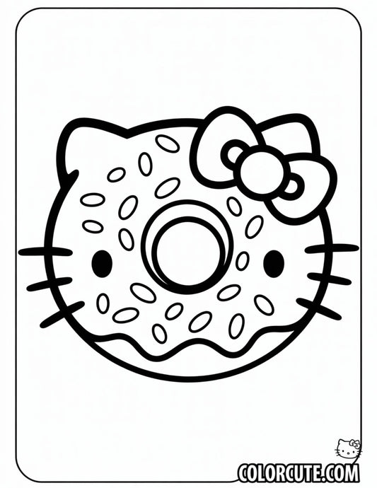 Hello Kitty Donut Coloring Pages Free Printable