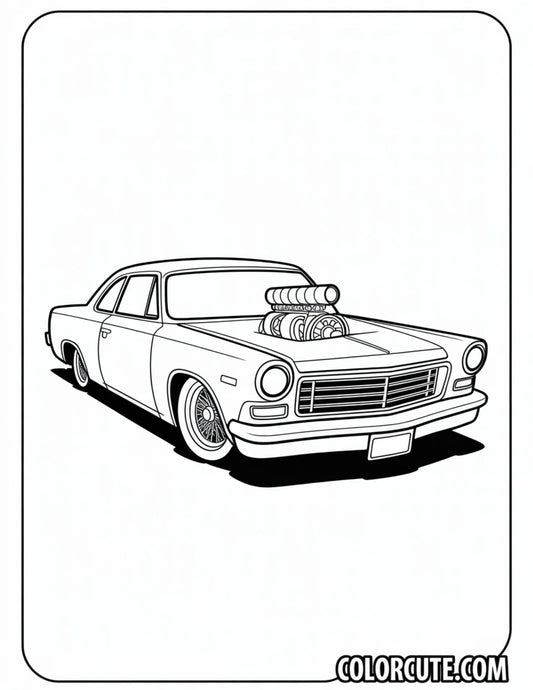 Hot Rod Car Coloring Page | Free PDF Printables