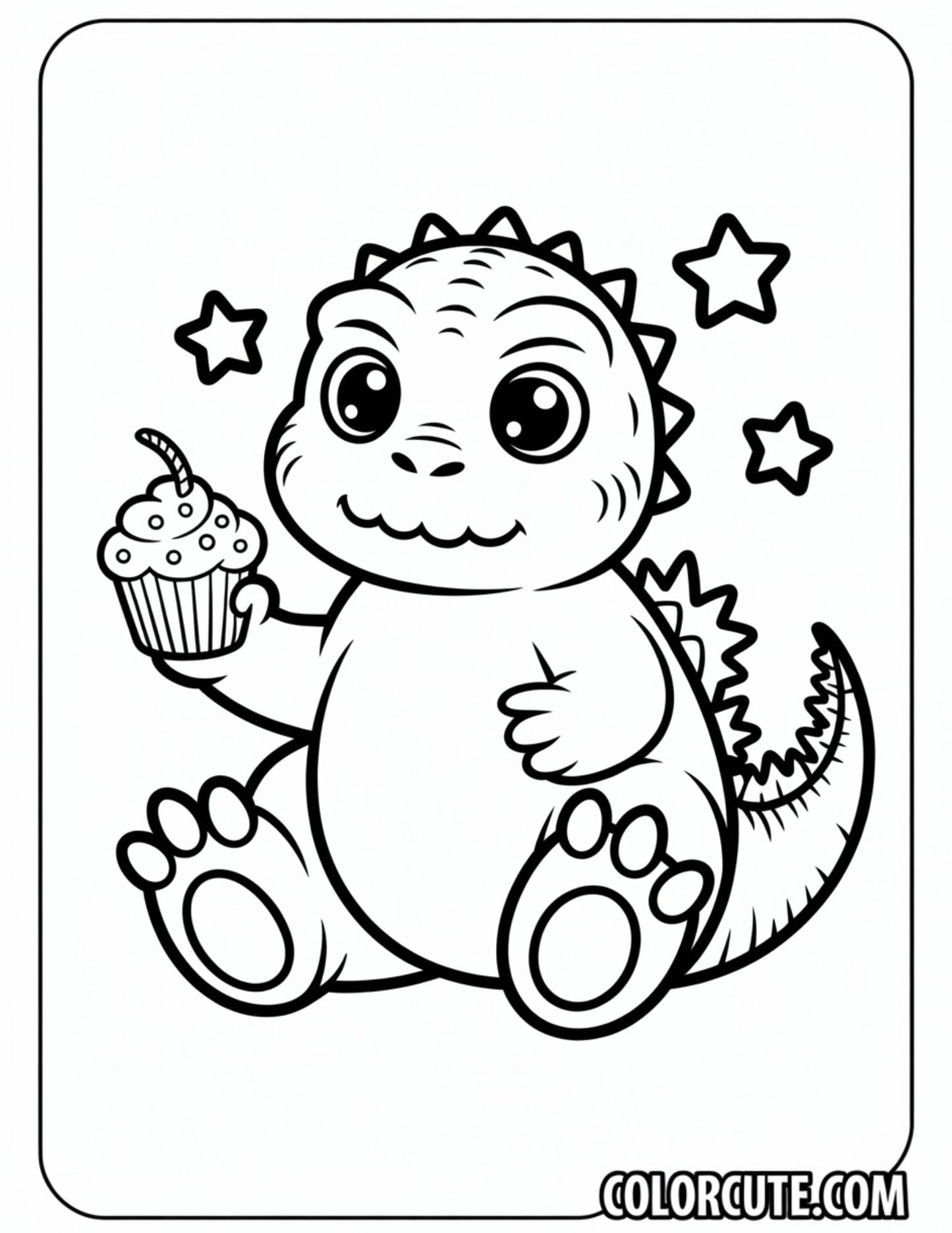 Kawaii Godzilla Coloring Pages | Free PDF Printables
