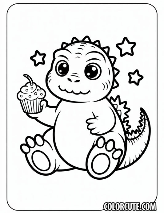Kawaii Godzilla Coloring Pages | Free PDF Printables