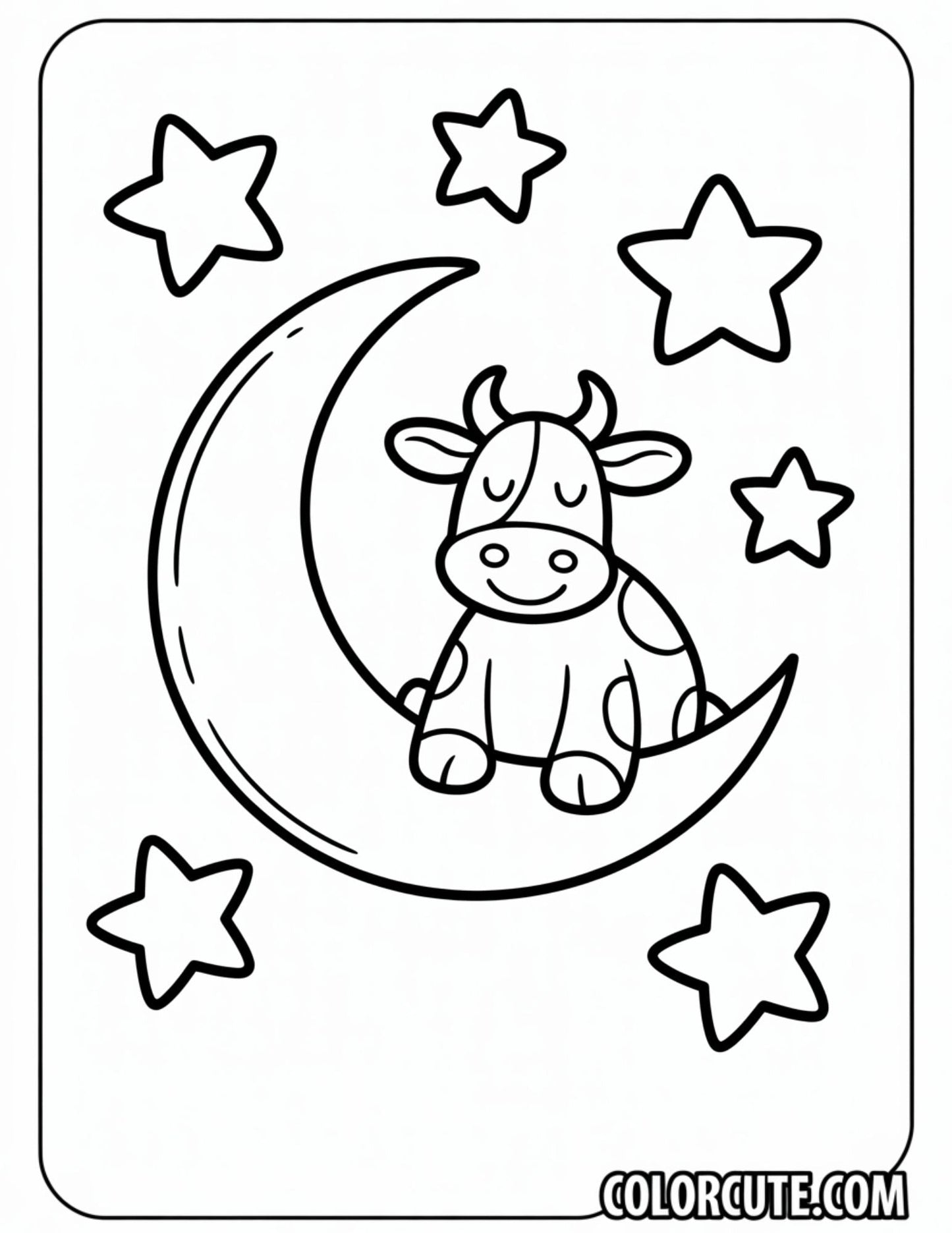 Moon Cow Coloring Pages | Free PDF Printables