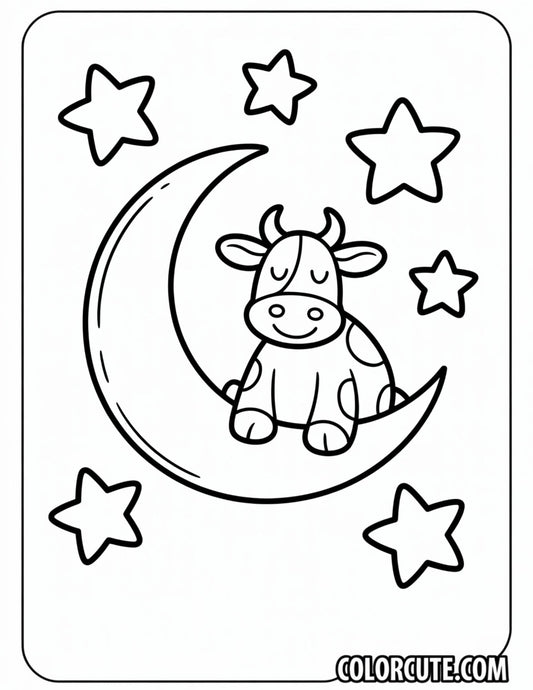 Moon Cow Coloring Pages | Free PDF Printables