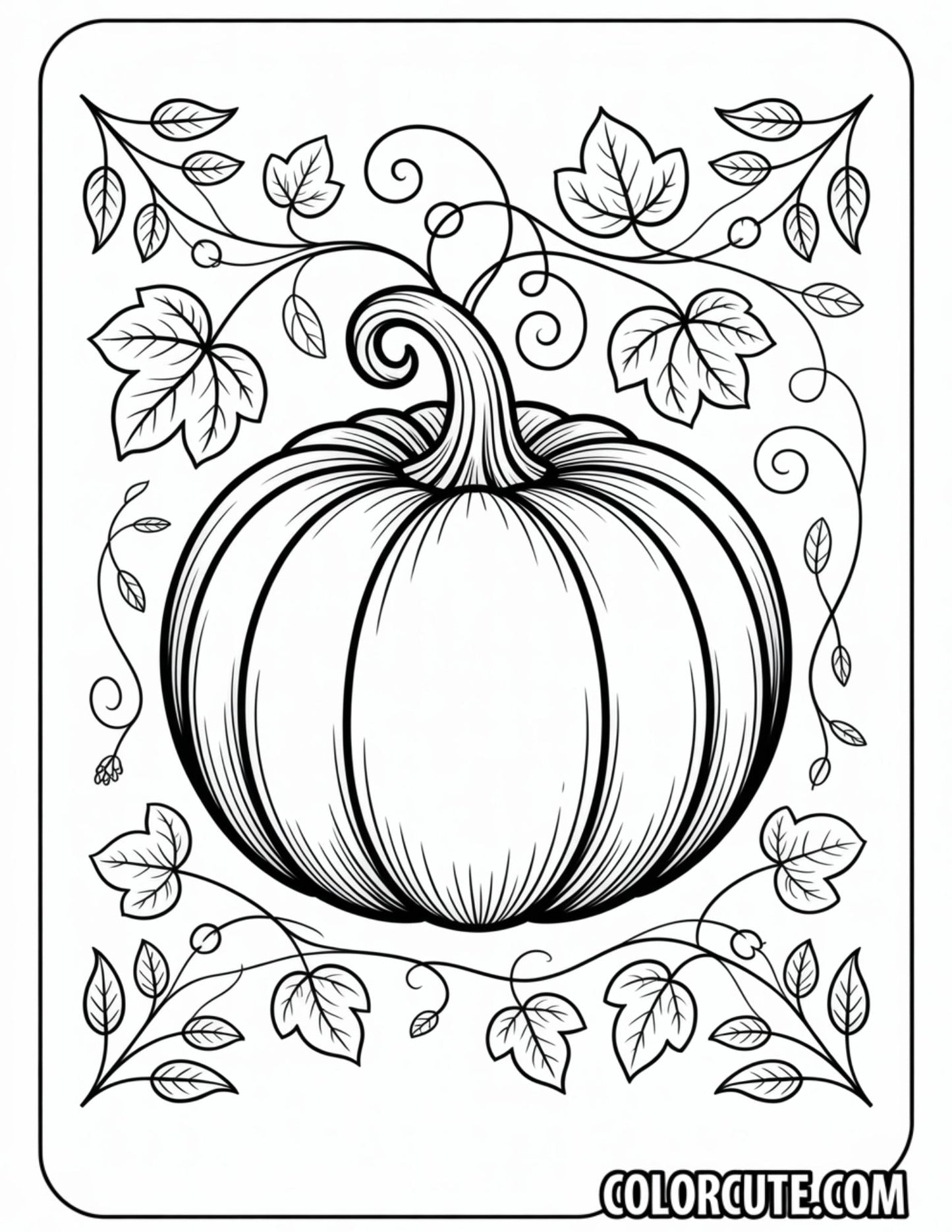 Pumpkin Patch Coloring Page | Free PDF Printables