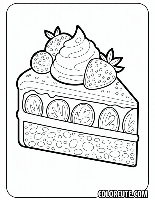 Strawberry Cake Coloring Pages – Free PDF Printables