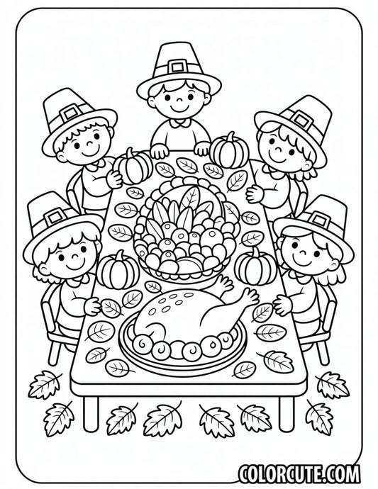 Thanksgiving Preschool Coloring Pages | Free PDF Printables
