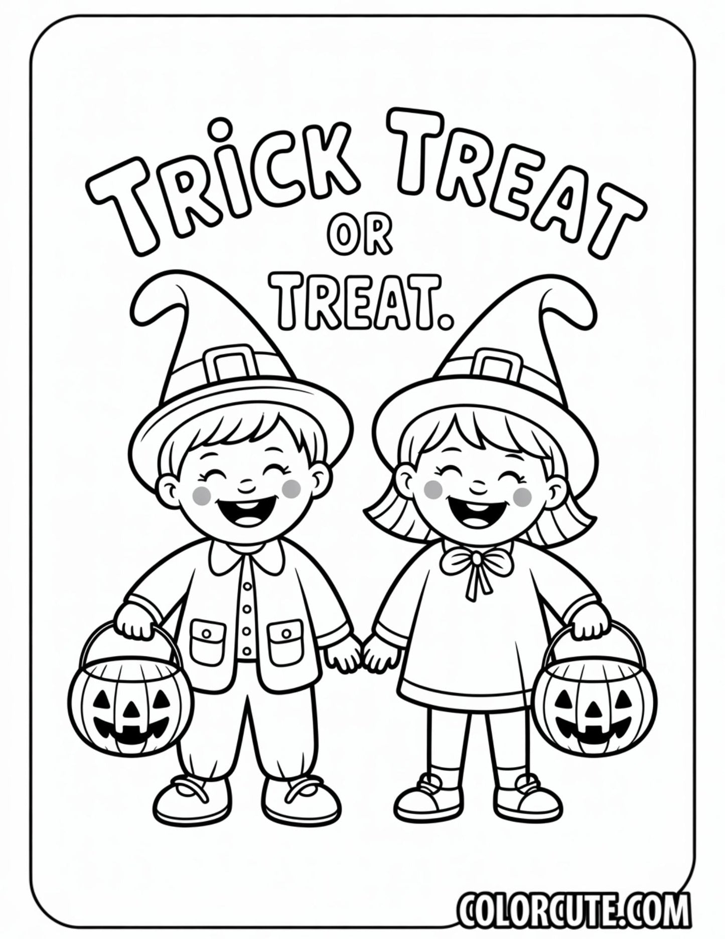 Trick or Treat Coloring Pages | Free PDF Printables