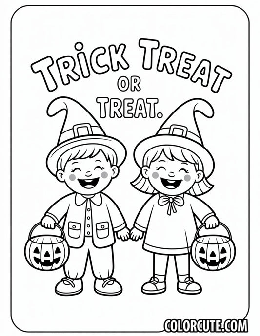 Trick or Treat Coloring Pages | Free PDF Printables