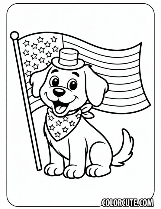 4th of July Dog Coloring Pages | Free PDF Printables