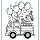 Birthday Fire Truck Coloring Pages | Free PDF Printables