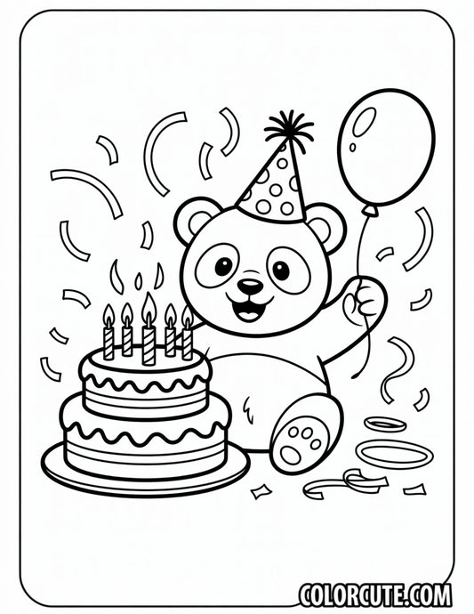 Birthday Panda Coloring Pages | Free PDF Printables