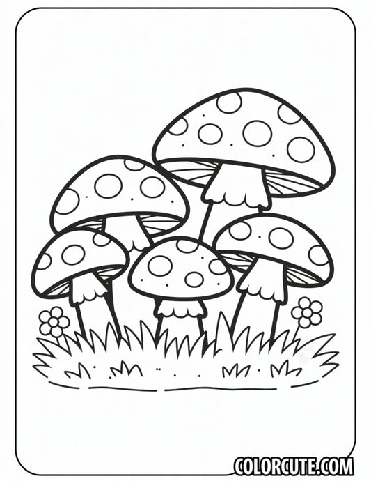 Cartoon Mushroom Coloring Pages | Free PDF Printables