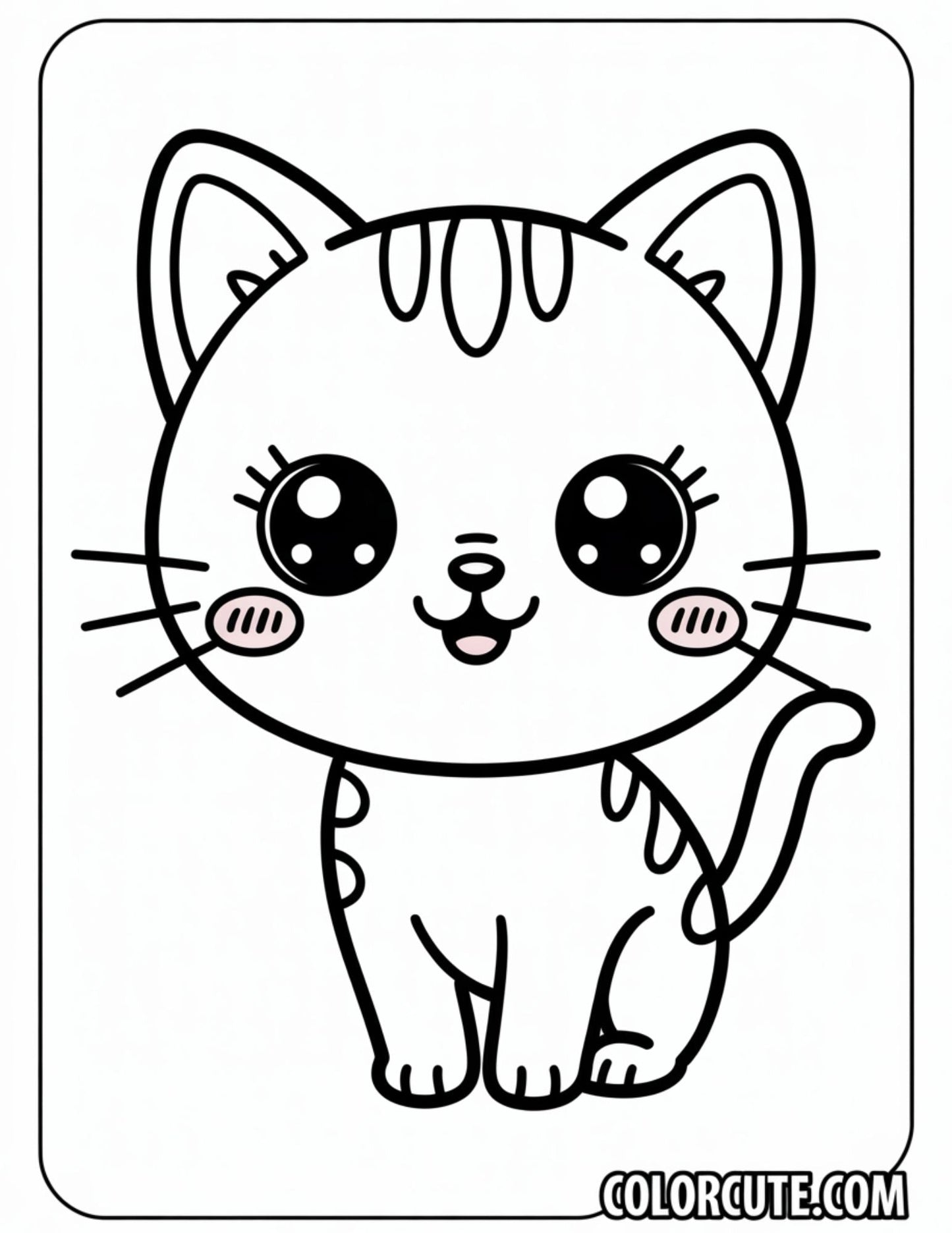 Cat Kawaii Coloring Pages | Free PDF Printables