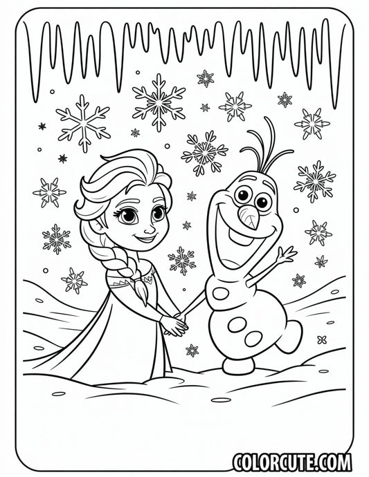 Elsa and Olaf Coloring Pages | Free PDF Printables
