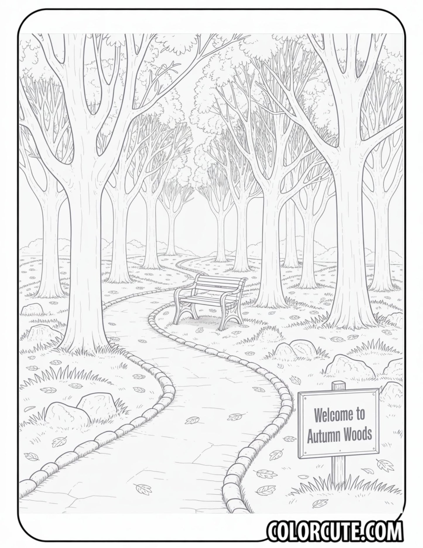 Fall Scenery Coloring Pages | Free PDF Printables