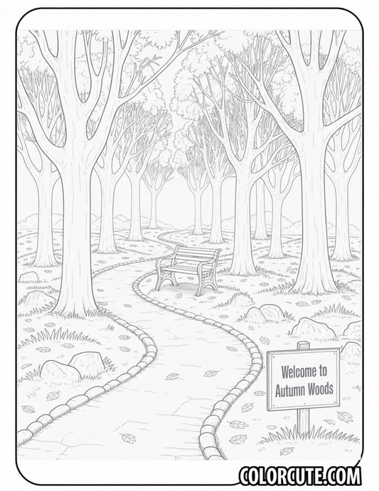 Fall Scenery Coloring Pages | Free PDF Printables
