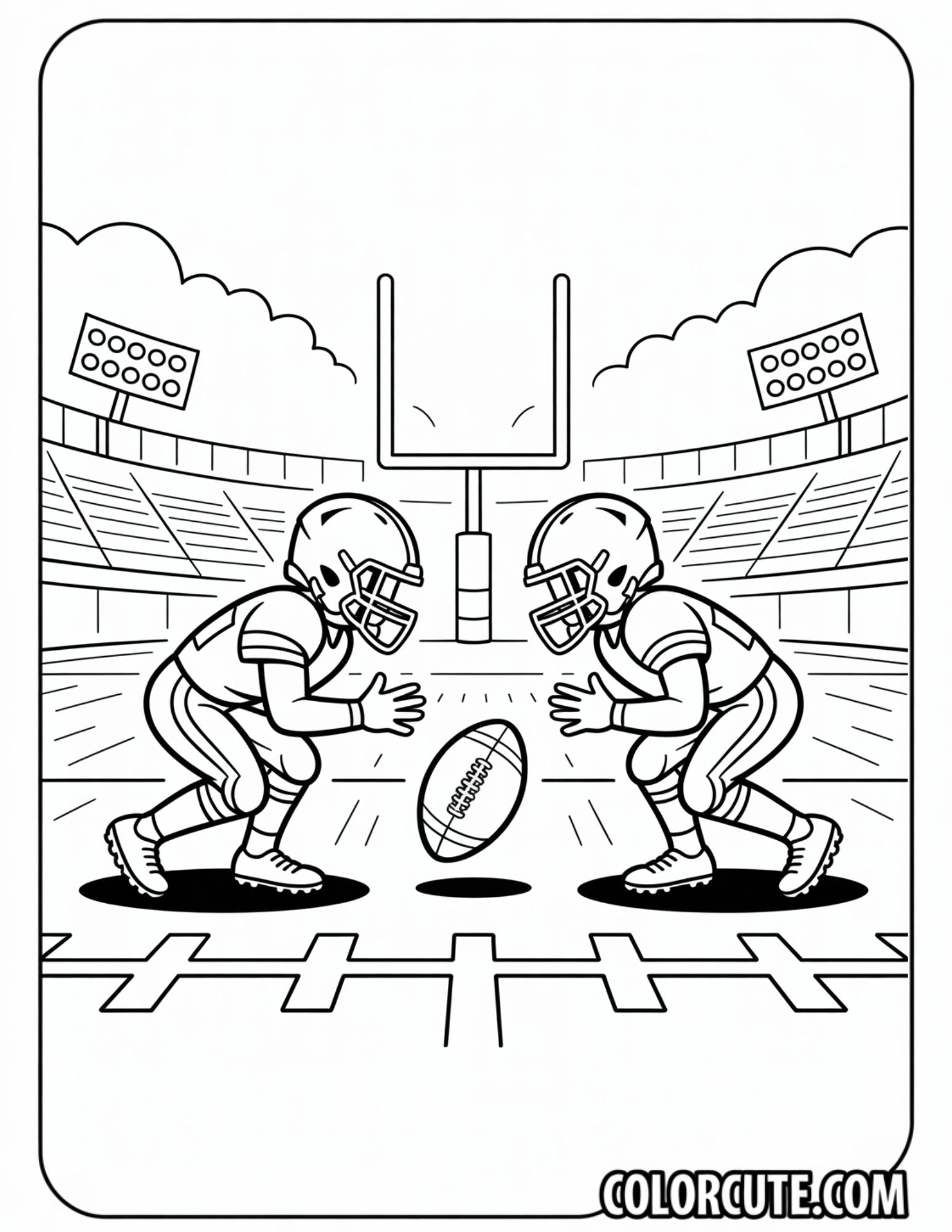 25+ Free Football Coloring Pages NFL Sports PDF Printables Color