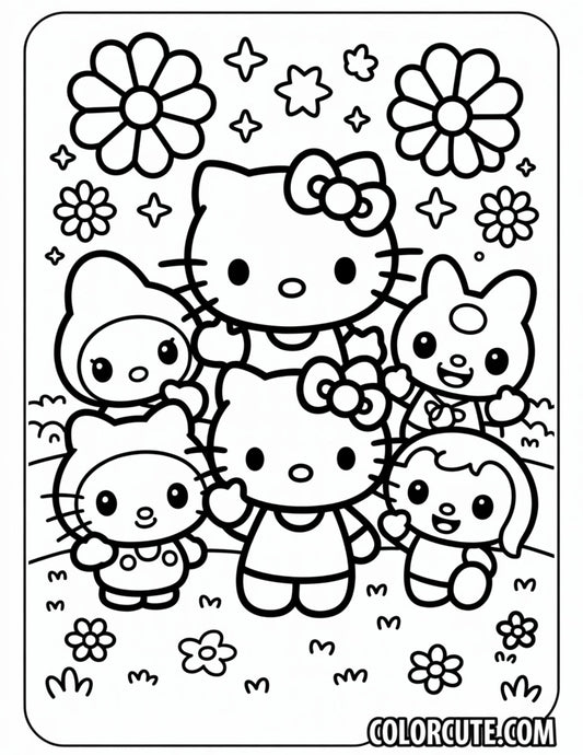 Hello Kitty My Melody Coloring Page | Free PDF Printables