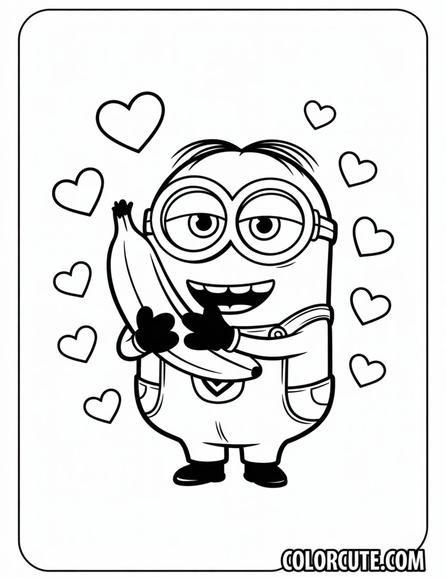 Minion Banana Coloring Pages | Free PDF Printables