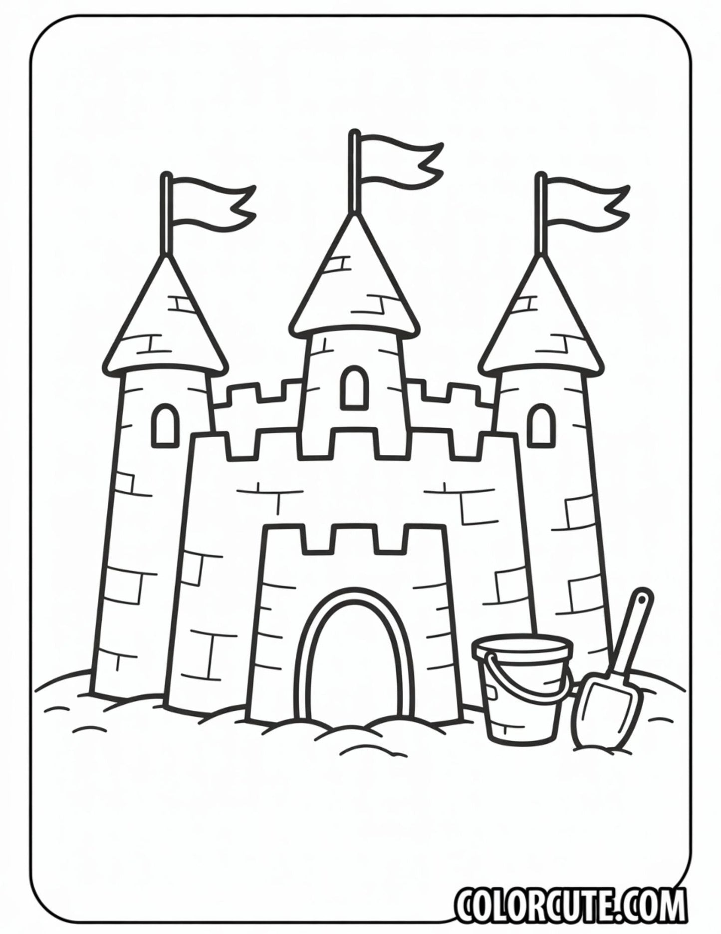 Sandcastle Summer Coloring Pages | Free PDF Printables