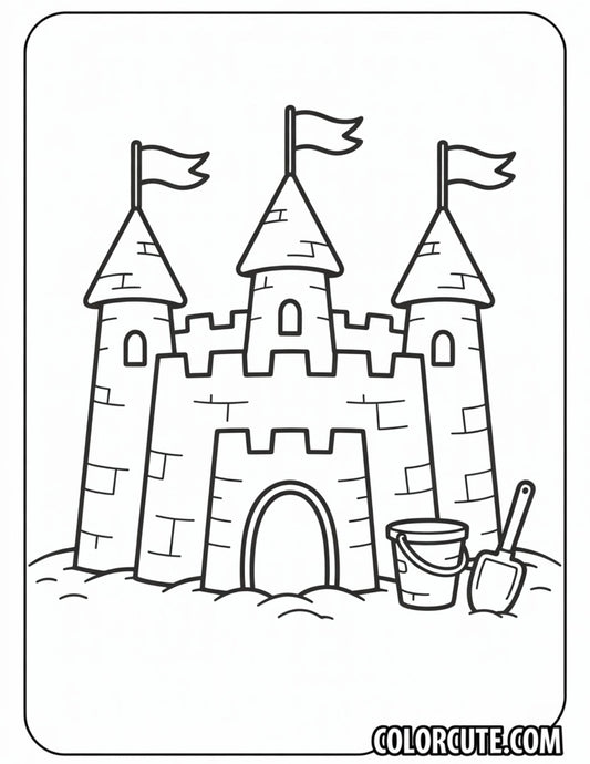 Sandcastle Summer Coloring Pages | Free PDF Printables