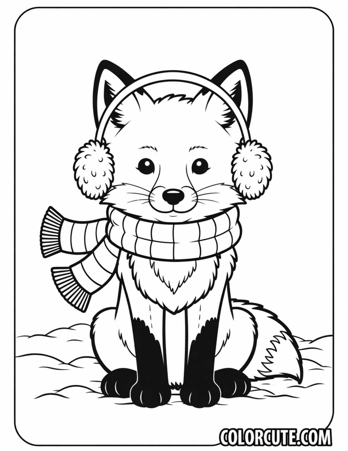 Winter Fox Coloring Pages | Free PDF Printables