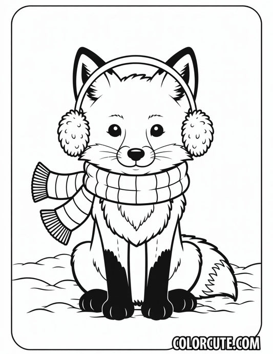 Winter Fox Coloring Pages | Free PDF Printables
