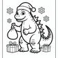 Christmas Godzilla Coloring Pages | Free PDF Printables