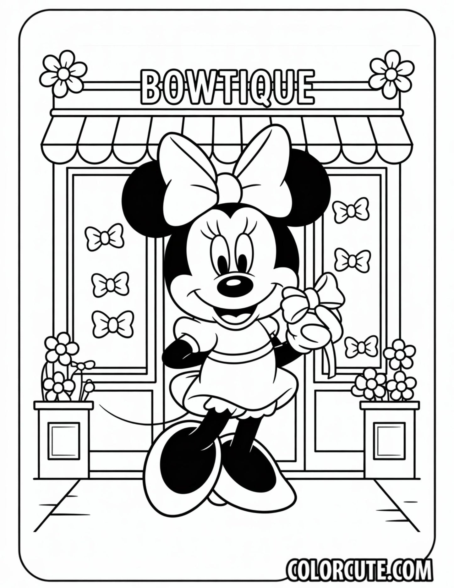 Clubhouse Minnie Mouse Coloring Page | Free PDF Printables