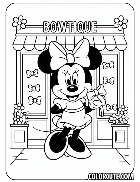 Clubhouse Minnie Mouse Coloring Page | Free PDF Printables