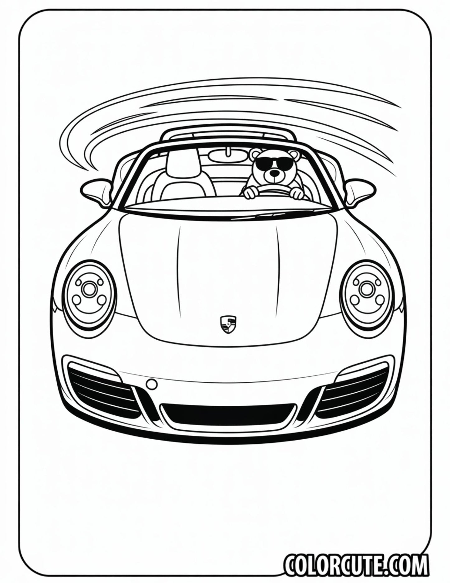 Convertible Porsche Coloring Pages | Free PDF Printables