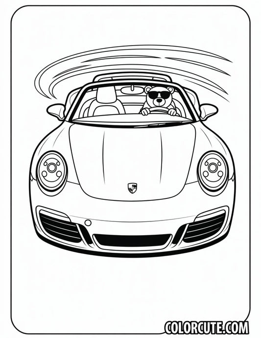 Convertible Porsche Coloring Pages | Free PDF Printables