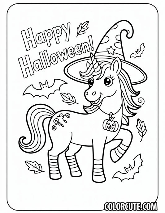 Cute Unicorn Halloween Coloring Pages | Free PDF Printables