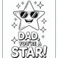 Dad Star Coloring Pages | Free PDF Printables