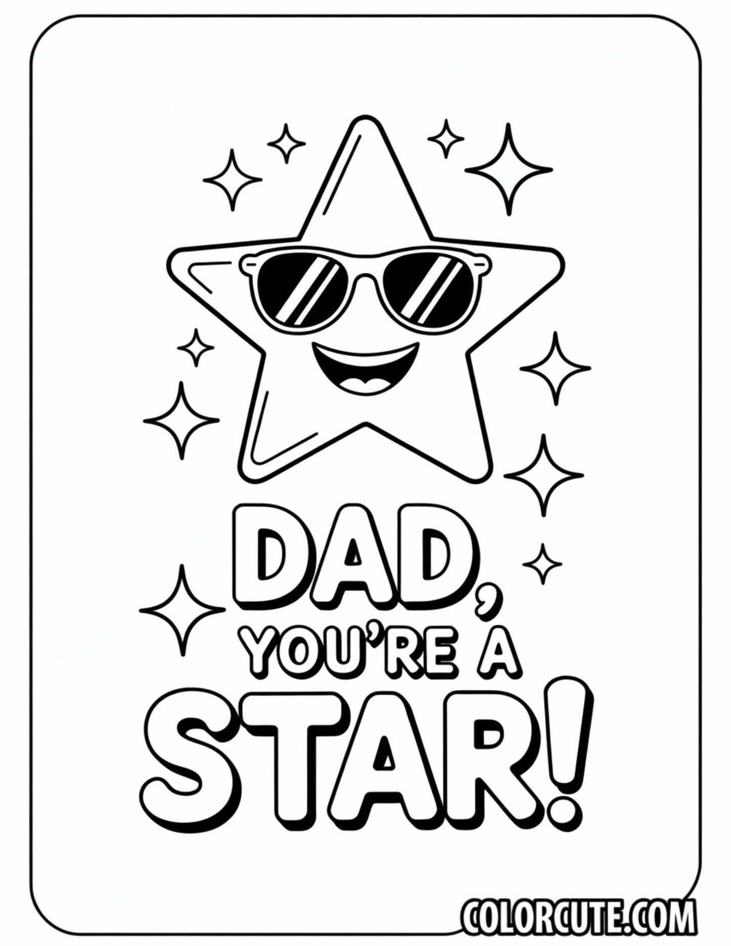 Dad Star Coloring Pages | Free PDF Printables