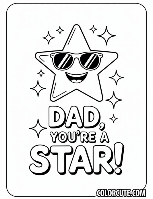 Dad Star Coloring Pages | Free PDF Printables