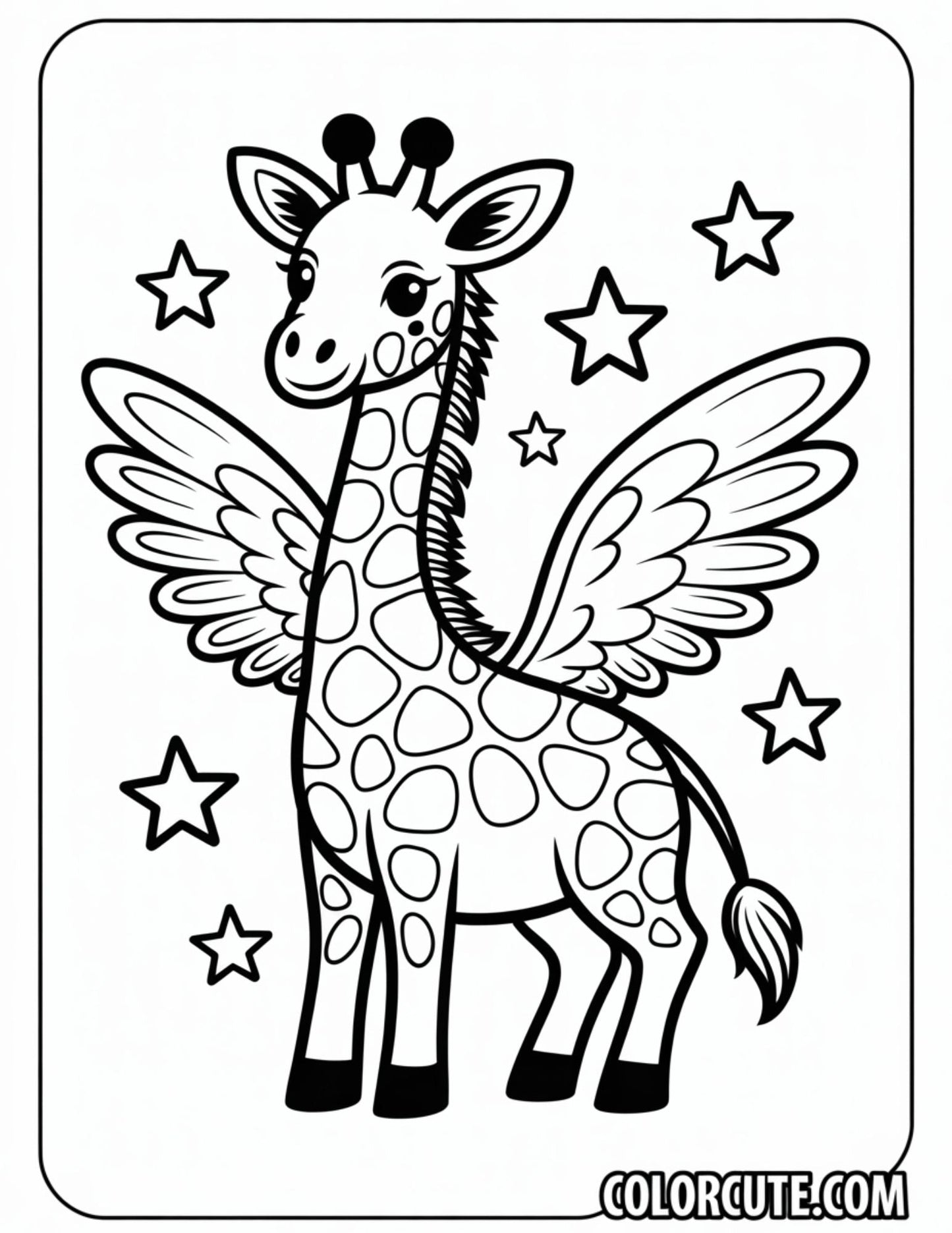 Fantasy Giraffe Coloring Pages | Free PDF Printables