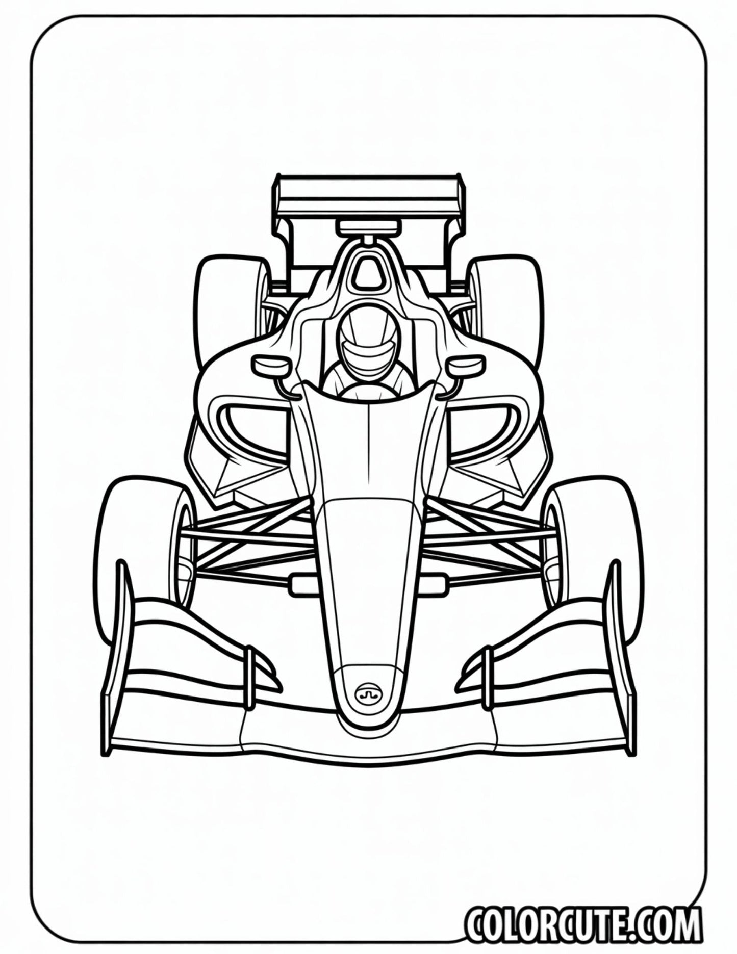 Formula Car Coloring Page | Free PDF Printables