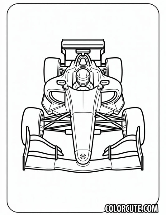 Formula Car Coloring Page | Free PDF Printables