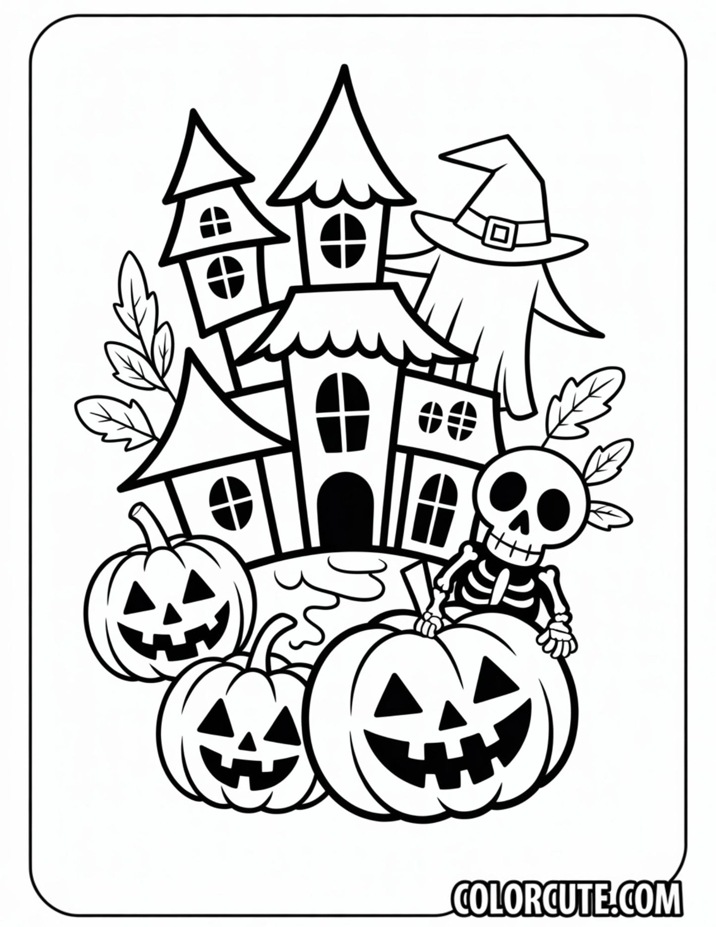 Graveyard Halloween Coloring Page | Free PDF Printables