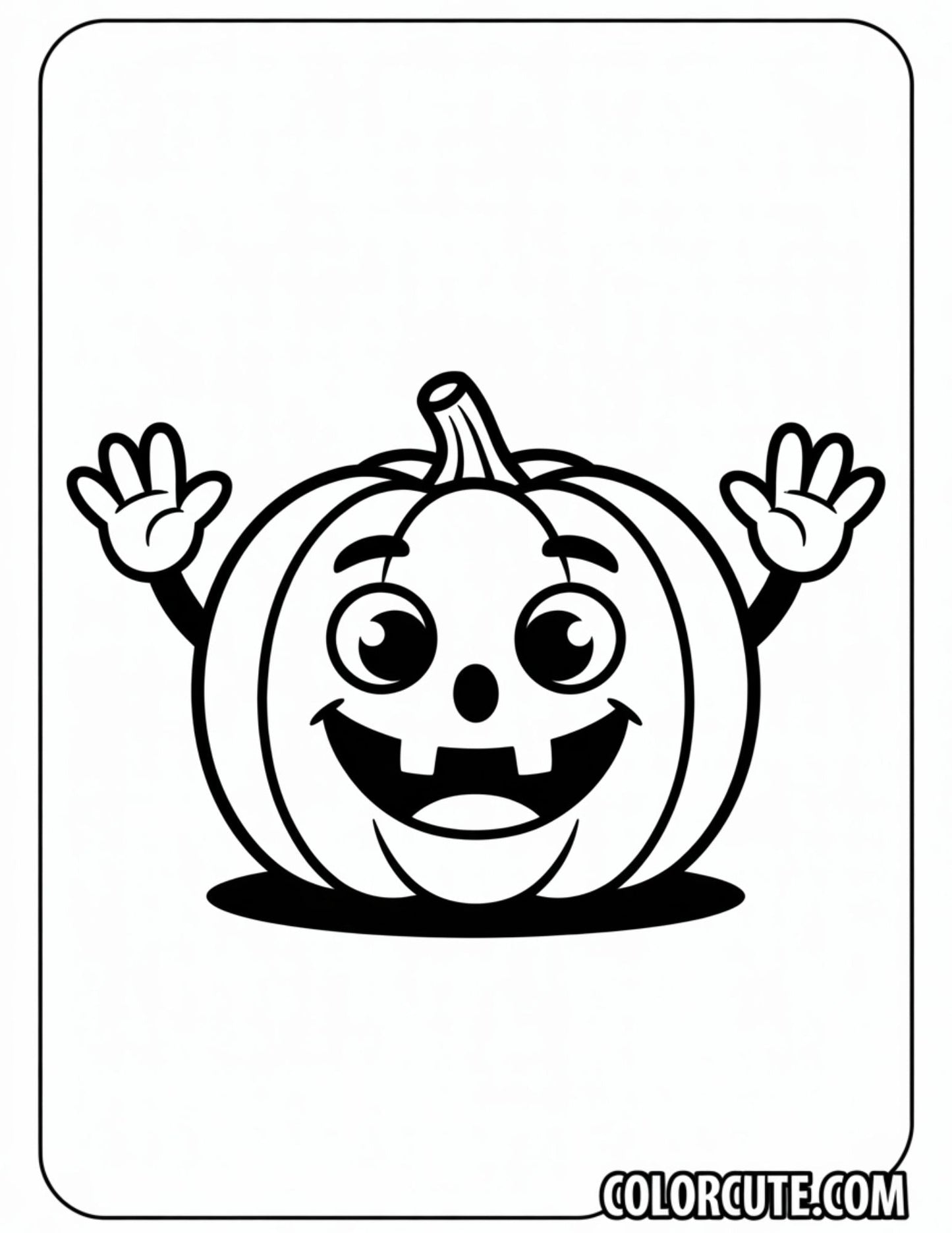 Harvest Pumpkin Coloring Page | Free PDF Printables