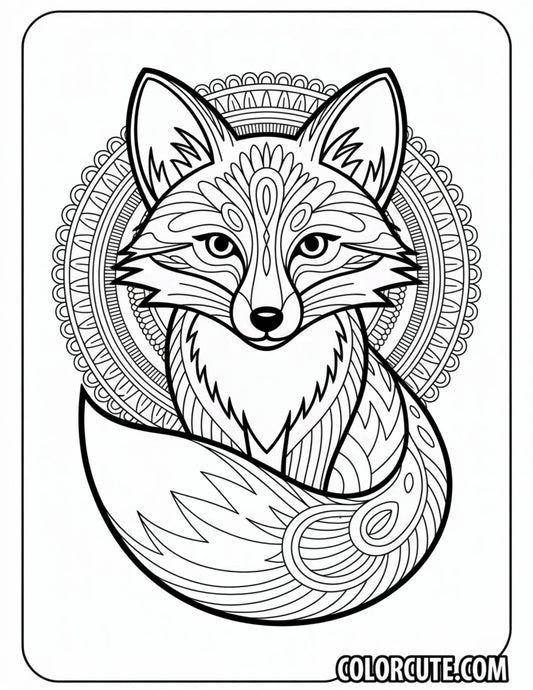 Mandala Fox Face Coloring Pages | Free PDF Printables