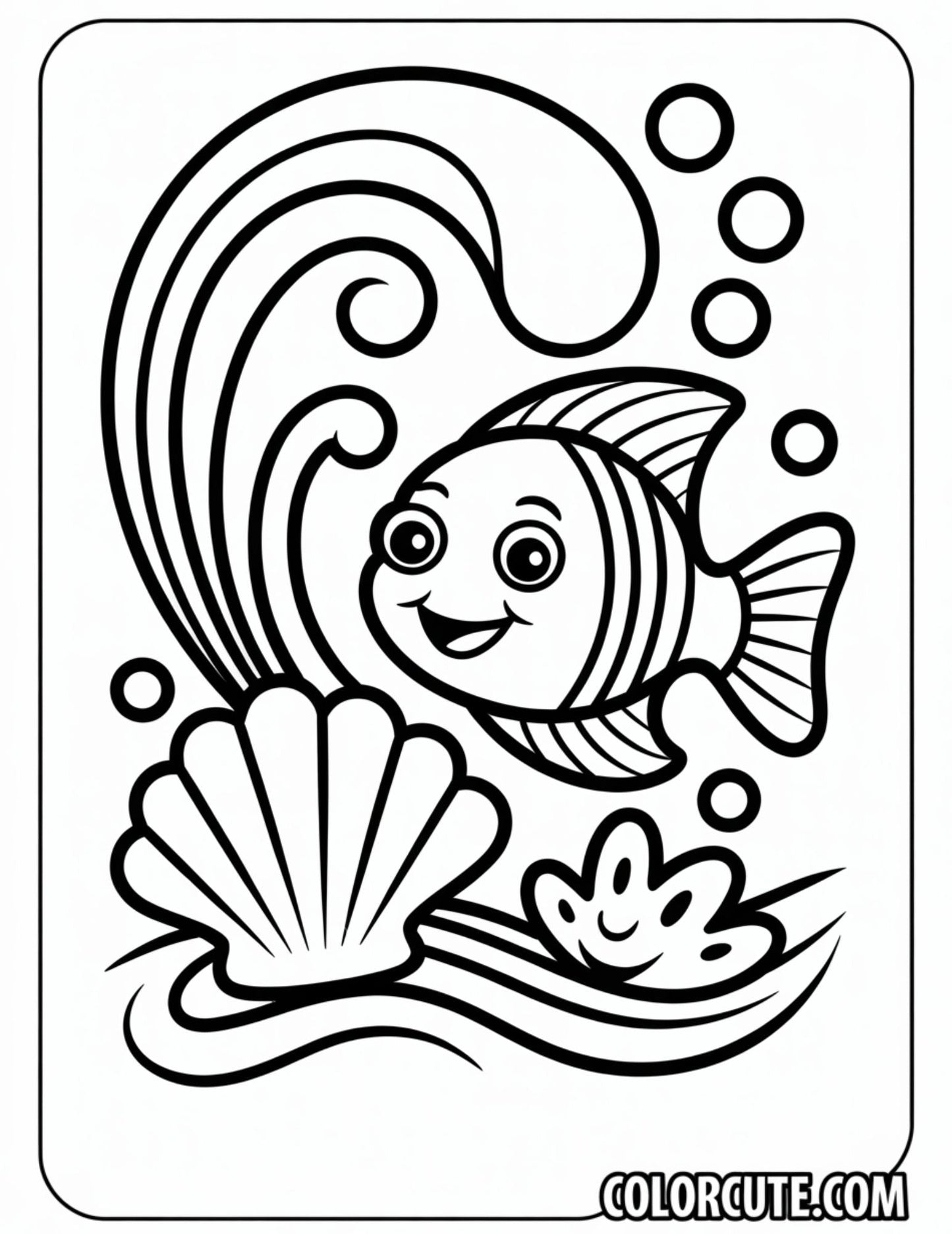 Ocean Bold and Easy Coloring Pages | Free PDF Printables