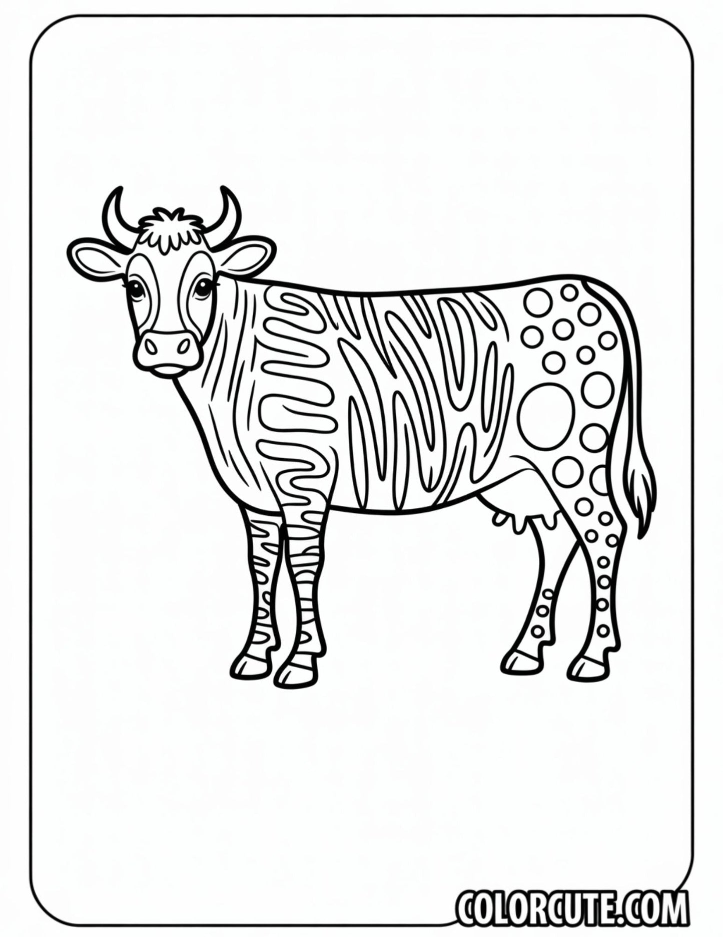 Print Cow Coloring Pages | Free PDF Printables