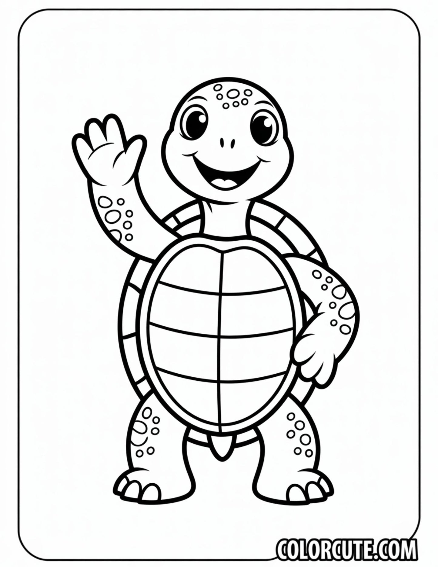Smiling Turtle Coloring Pages | Free PDF Printables