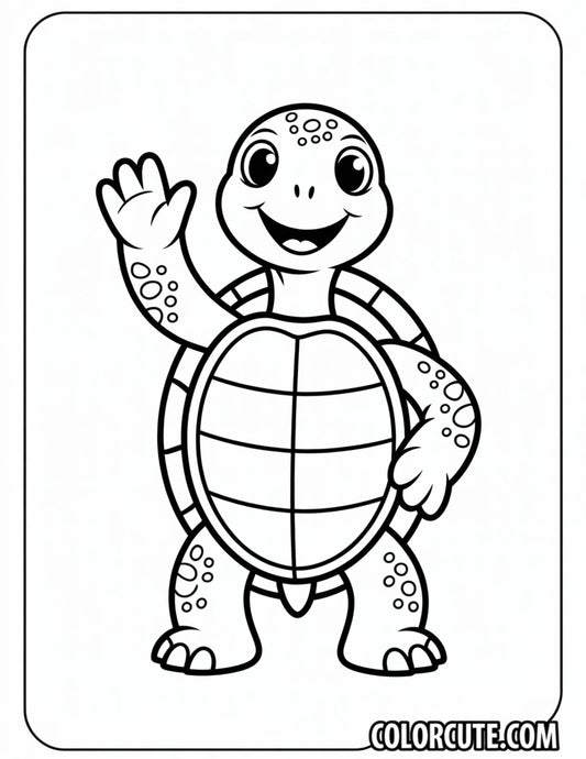 Smiling Turtle Coloring Pages | Free PDF Printables