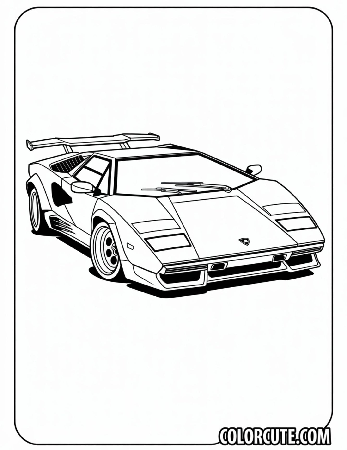 Sports Car Lamborghini Coloring Pages - Free PDF Printables