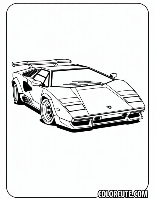 Sports Car Lamborghini Coloring Pages - Free PDF Printables