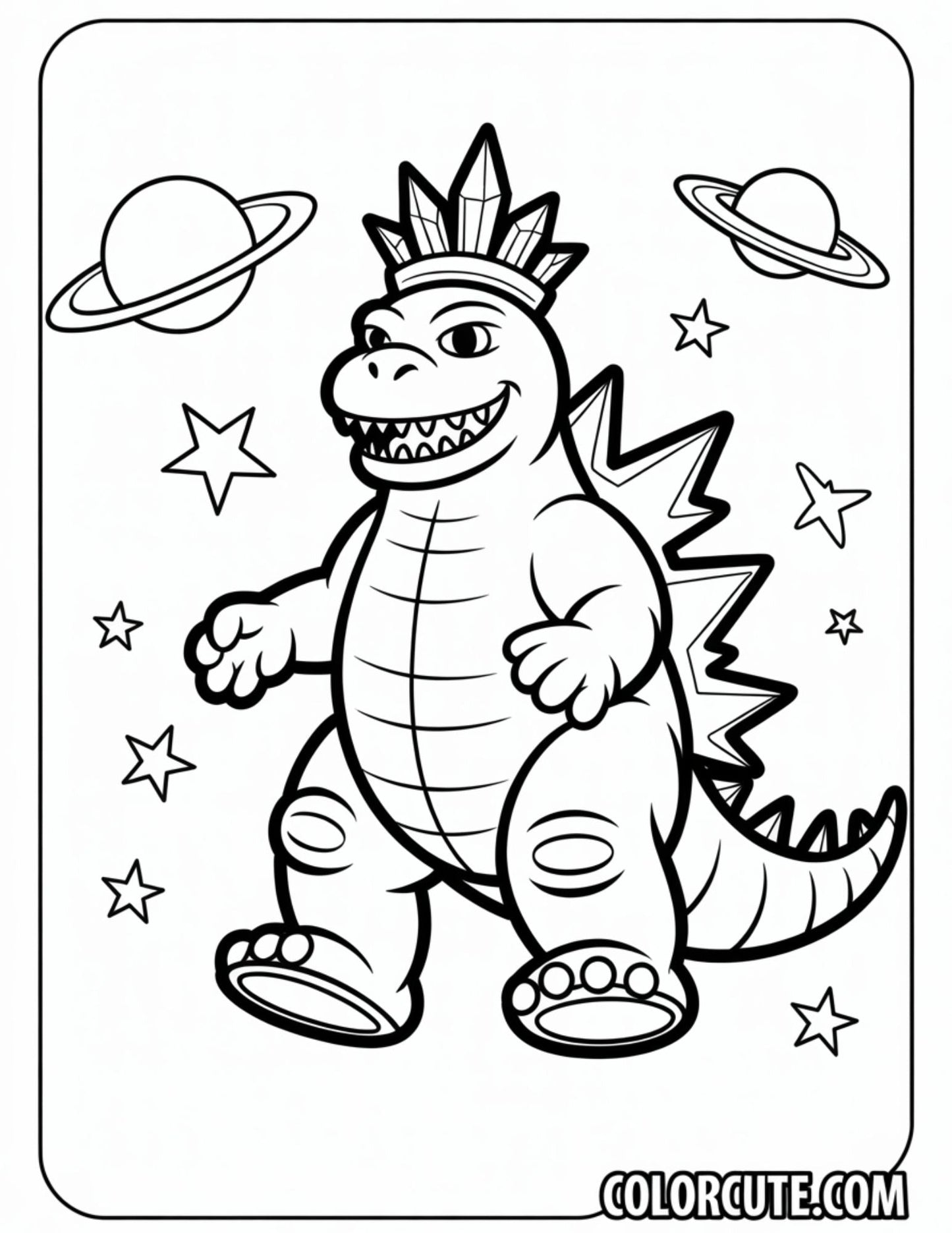 Space Godzilla Coloring Pages | Free PDF Printables
