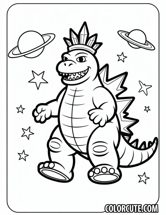 Space Godzilla Coloring Pages | Free PDF Printables